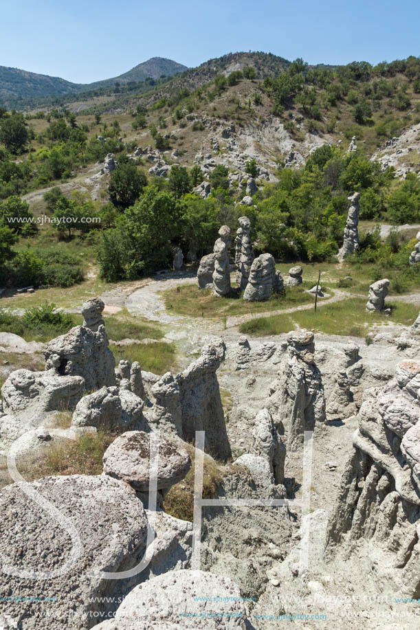 Rock formation The Stone Dolls of Kuklica near town of Kratovo, Republic of Macedonia