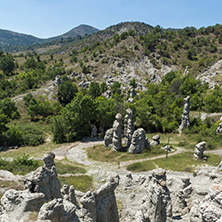 Rock formation The Stone Dolls of Kuklica near town of Kratovo, Republic of Macedonia