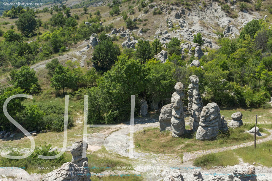 Rock formation The Stone Dolls of Kuklica near town of Kratovo, Republic of Macedonia