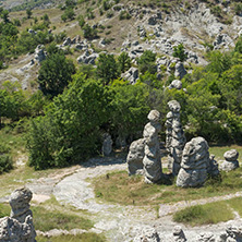 Rock formation The Stone Dolls of Kuklica near town of Kratovo, Republic of Macedonia