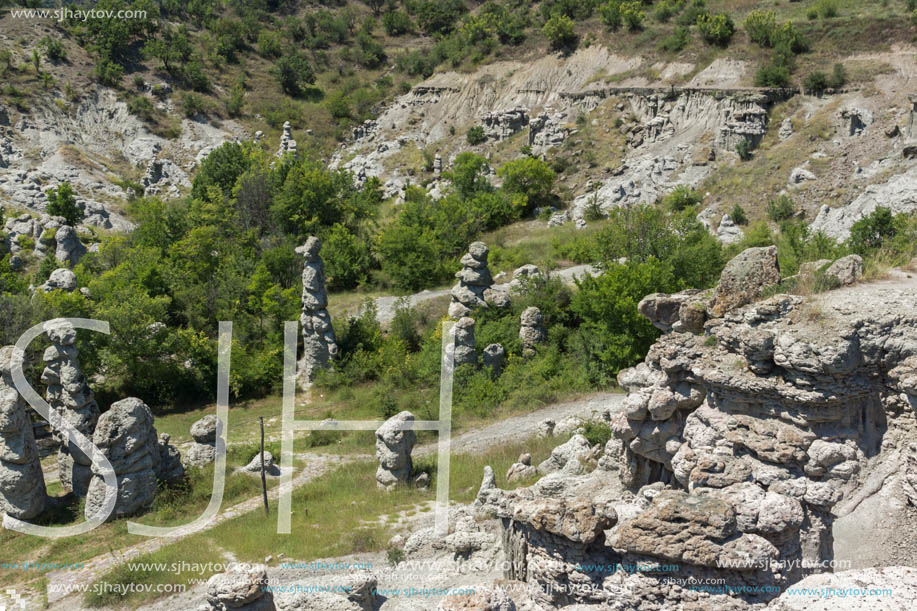 Rock formation The Stone Dolls of Kuklica near town of Kratovo, Republic of Macedonia