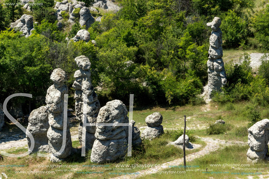 Rock formation The Stone Dolls of Kuklica near town of Kratovo, Republic of Macedonia