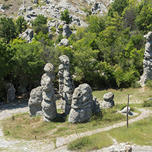 Rock formation The Stone Dolls of Kuklica near town of Kratovo, Republic of Macedonia