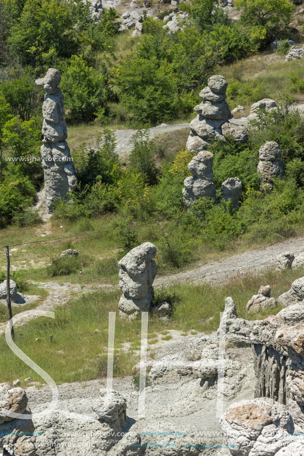 Rock formation The Stone Dolls of Kuklica near town of Kratovo, Republic of Macedonia