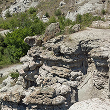 Rock formation The Stone Dolls of Kuklica near town of Kratovo, Republic of Macedonia