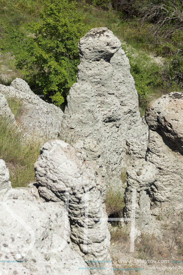 Rock formation The Stone Dolls of Kuklica near town of Kratovo, Republic of Macedonia