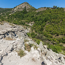 Rock formation The Stone Dolls of Kuklica near town of Kratovo, Republic of Macedonia