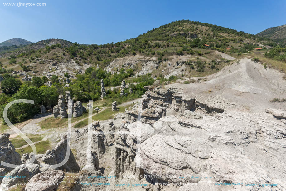 Rock formation The Stone Dolls of Kuklica near town of Kratovo, Republic of Macedonia