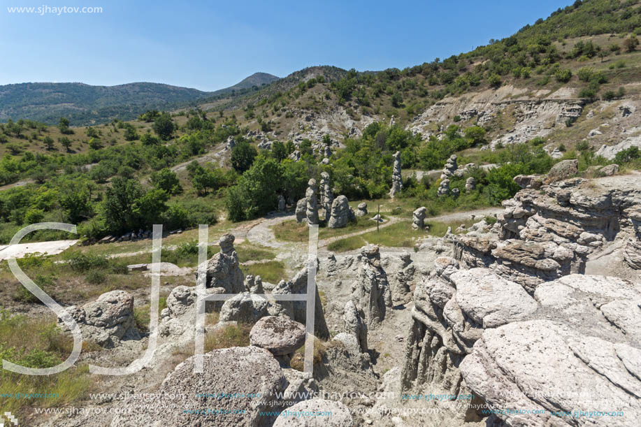 Rock formation The Stone Dolls of Kuklica near town of Kratovo, Republic of Macedonia