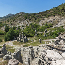 Rock formation The Stone Dolls of Kuklica near town of Kratovo, Republic of Macedonia