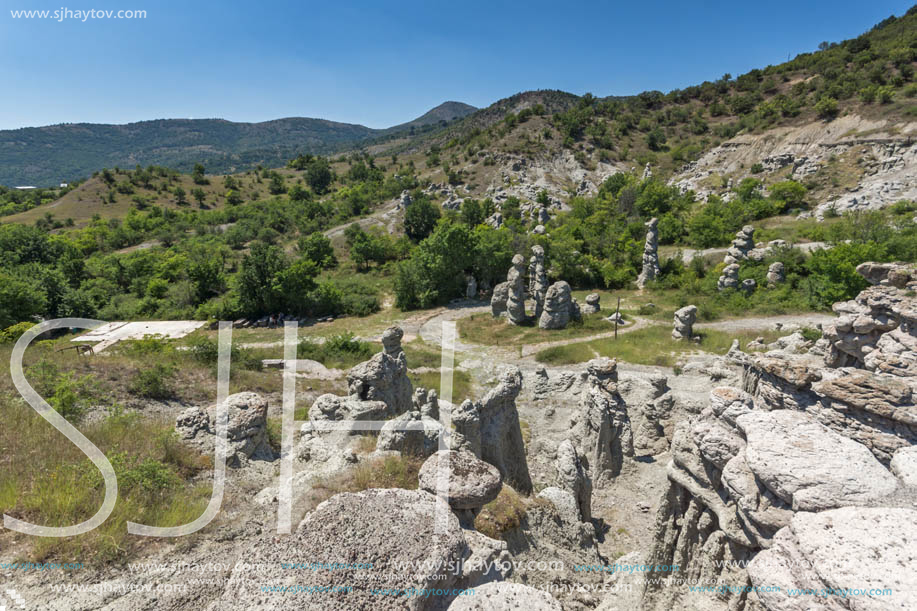 Rock formation The Stone Dolls of Kuklica near town of Kratovo, Republic of Macedonia