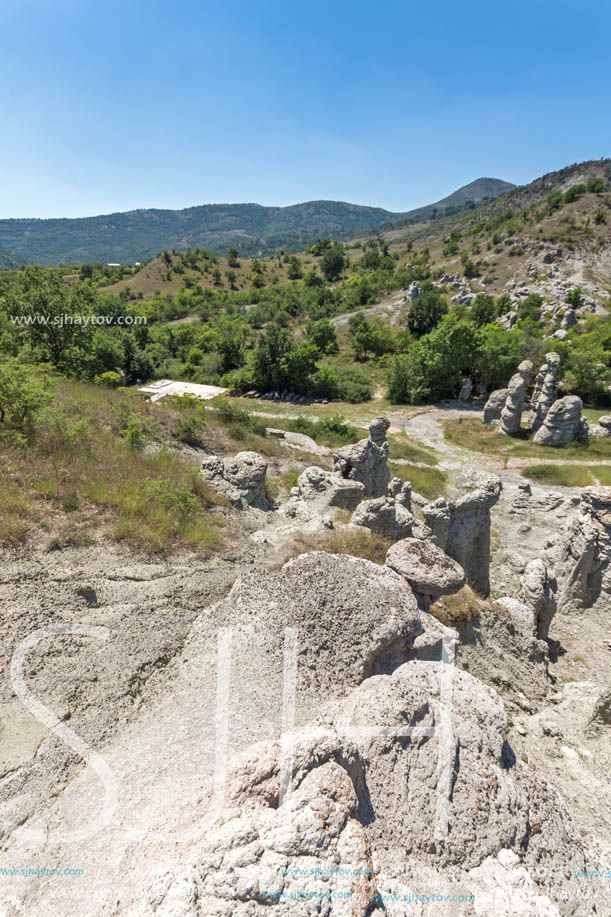 Rock formation The Stone Dolls of Kuklica near town of Kratovo, Republic of Macedonia