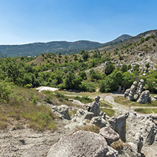 Rock formation The Stone Dolls of Kuklica near town of Kratovo, Republic of Macedonia