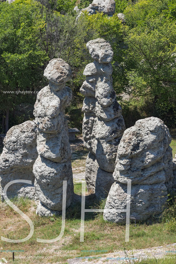 Rock formation The Stone Dolls of Kuklica near town of Kratovo, Republic of Macedonia