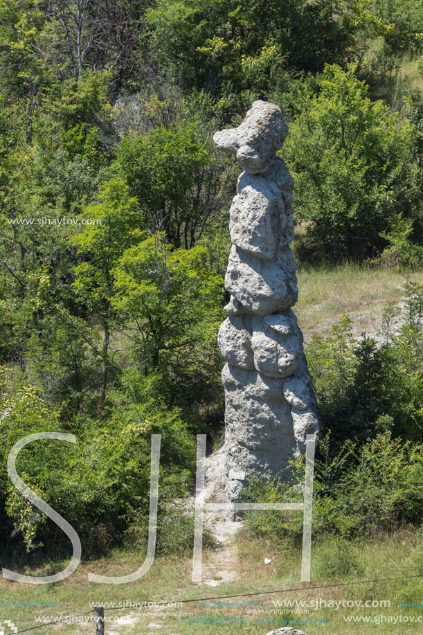 Rock formation The Stone Dolls of Kuklica near town of Kratovo, Republic of Macedonia