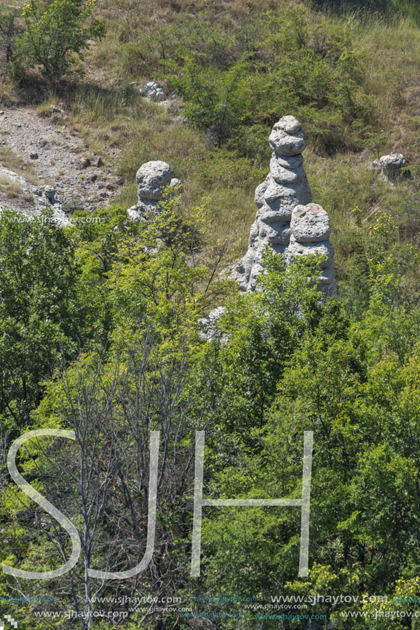 Rock formation The Stone Dolls of Kuklica near town of Kratovo, Republic of Macedonia