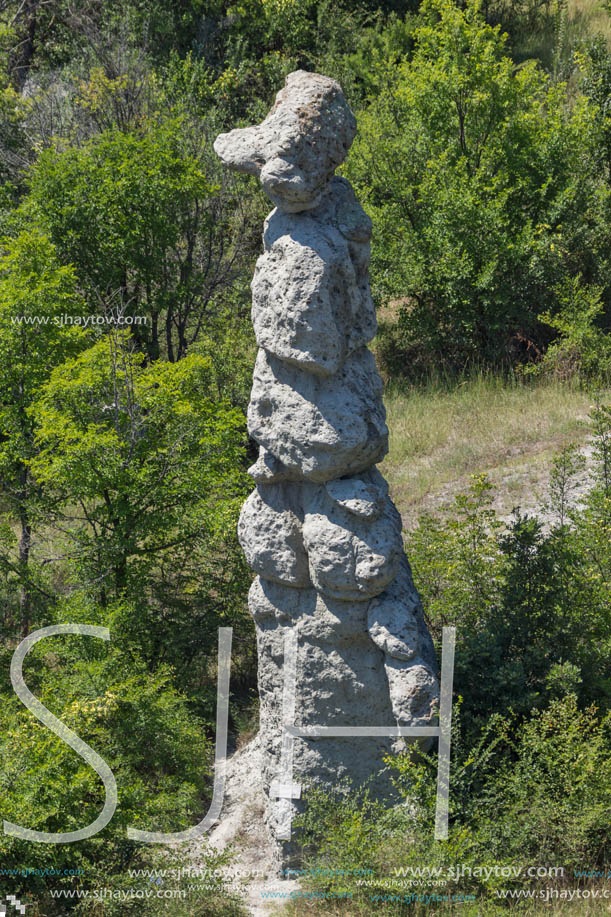 Rock formation The Stone Dolls of Kuklica near town of Kratovo, Republic of Macedonia