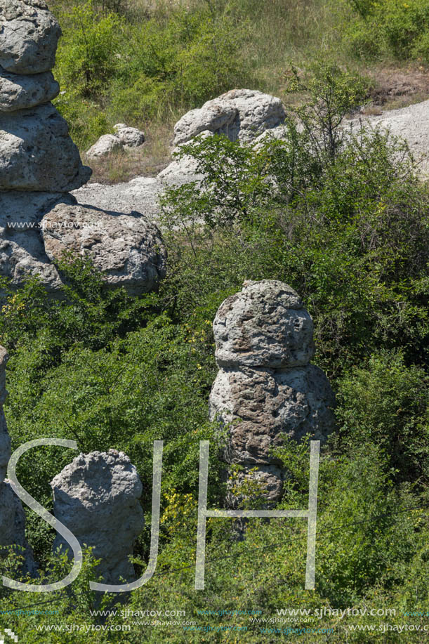 Rock formation The Stone Dolls of Kuklica near town of Kratovo, Republic of Macedonia