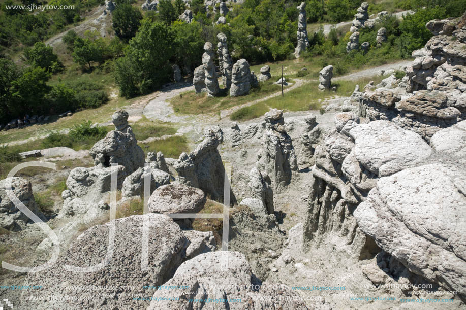 Rock formation The Stone Dolls of Kuklica near town of Kratovo, Republic of Macedonia