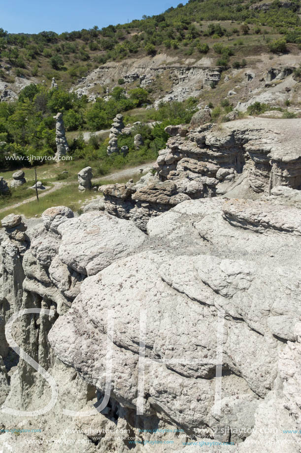 Rock formation The Stone Dolls of Kuklica near town of Kratovo, Republic of Macedonia