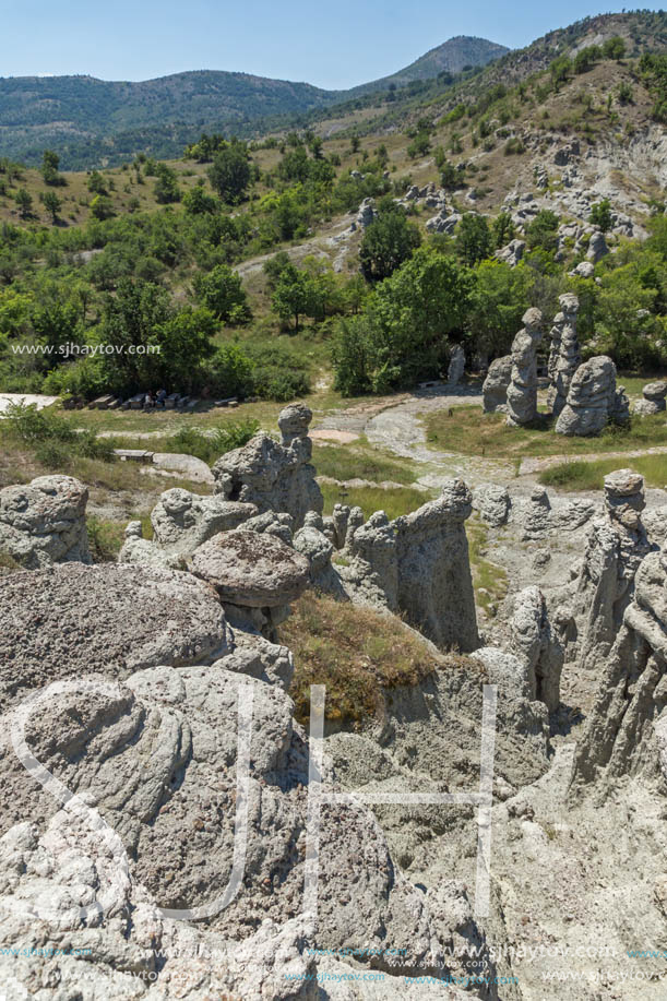 Rock formation The Stone Dolls of Kuklica near town of Kratovo, Republic of Macedonia