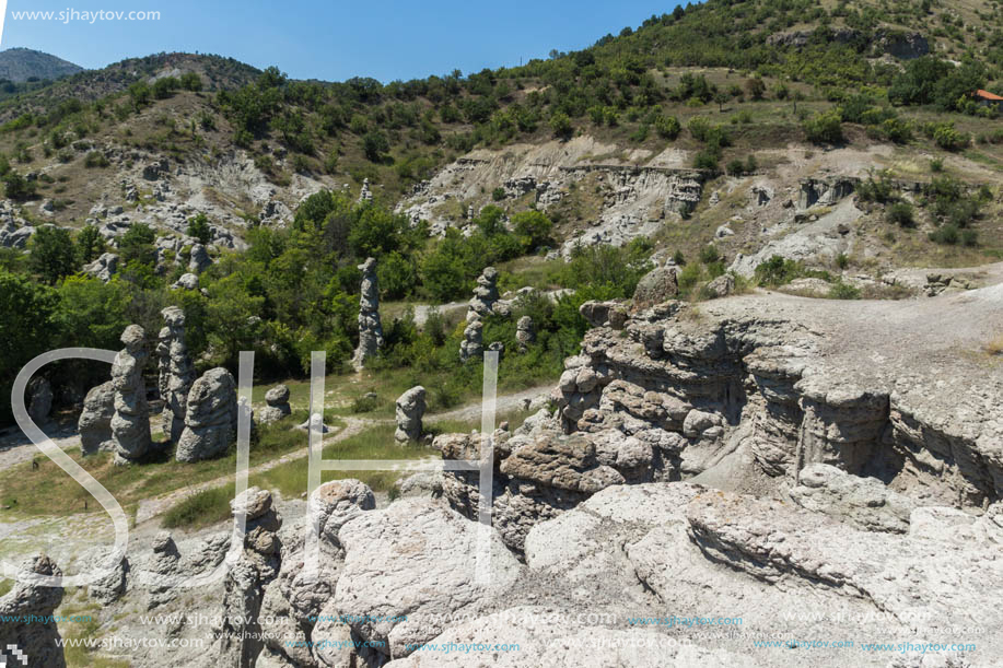 Rock formation The Stone Dolls of Kuklica near town of Kratovo, Republic of Macedonia