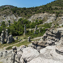 Rock formation The Stone Dolls of Kuklica near town of Kratovo, Republic of Macedonia