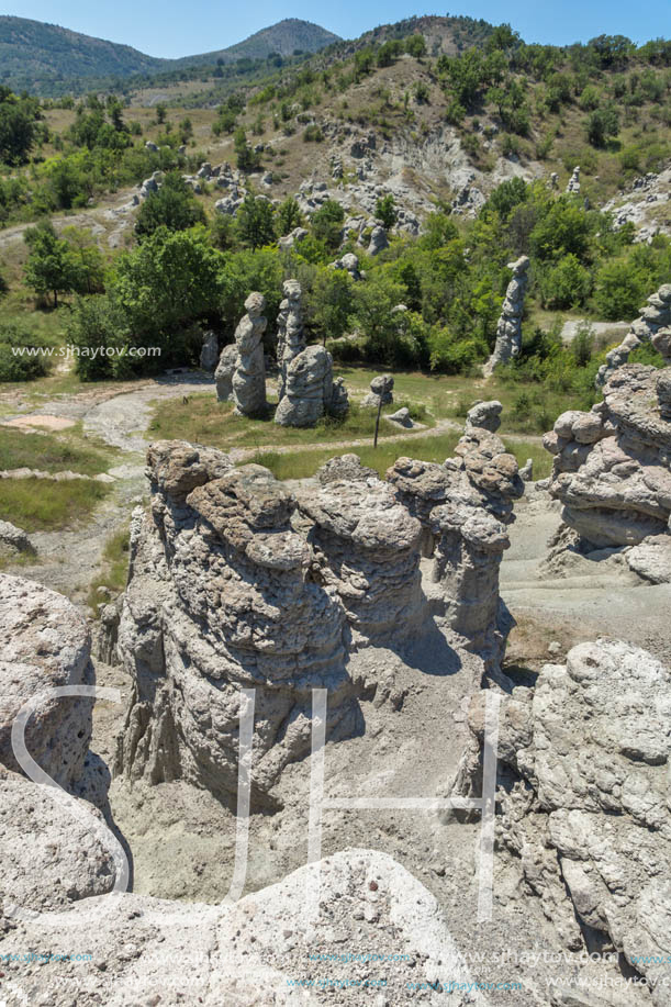 Rock formation The Stone Dolls of Kuklica near town of Kratovo, Republic of Macedonia