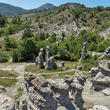 Rock formation The Stone Dolls of Kuklica near town of Kratovo, Republic of Macedonia