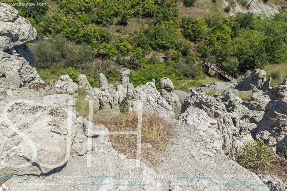 Rock formation The Stone Dolls of Kuklica near town of Kratovo, Republic of Macedonia