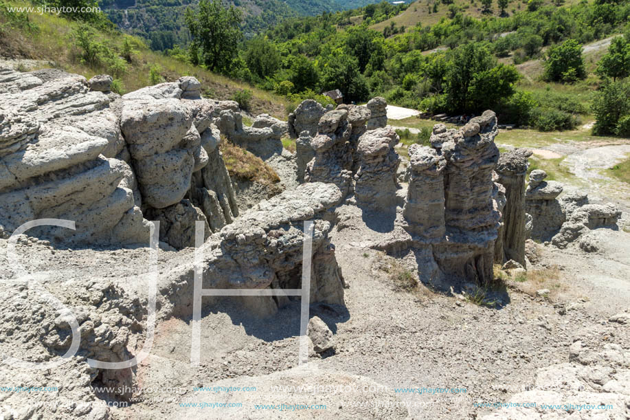 Rock formation The Stone Dolls of Kuklica near town of Kratovo, Republic of Macedonia