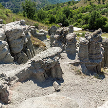 Rock formation The Stone Dolls of Kuklica near town of Kratovo, Republic of Macedonia