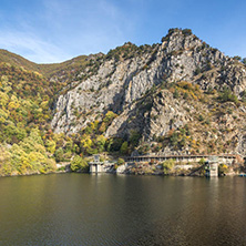 Autumn ladscape from dam of The Krichim Reservoir, Rhodopes Mountain, Plovdiv Region, Bulgaria
