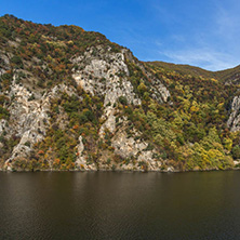 Autumn ladscape from dam of The Krichim Reservoir, Rhodopes Mountain, Plovdiv Region, Bulgaria