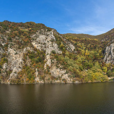 Autumn ladscape from dam of The Krichim Reservoir, Rhodopes Mountain, Plovdiv Region, Bulgaria