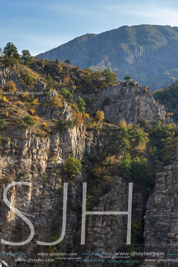 Amazing Autumn ladscape with  forest around Krichim Reservoir, Rhodopes Mountain, Bulgaria