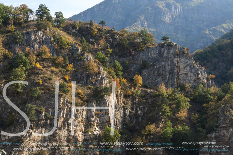 Amazing Autumn ladscape with  forest around Krichim Reservoir, Rhodopes Mountain, Bulgaria