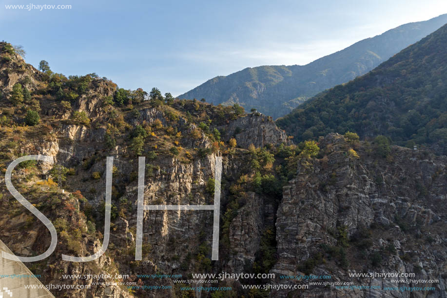 Amazing Autumn ladscape with  forest around Krichim Reservoir, Rhodopes Mountain, Bulgaria