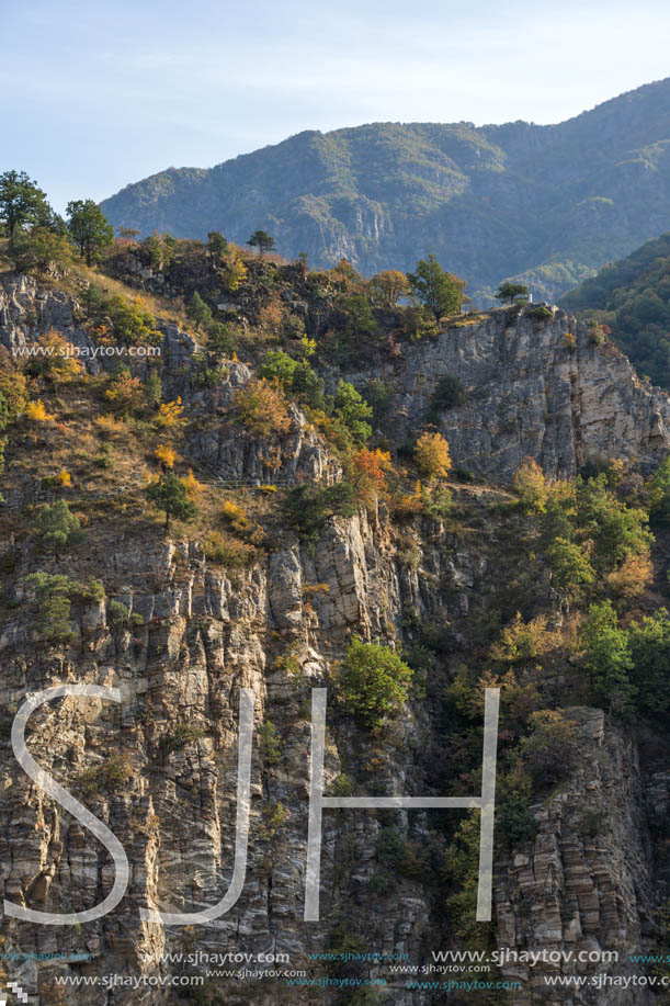 Amazing Autumn ladscape with  forest around Krichim Reservoir, Rhodopes Mountain, Bulgaria