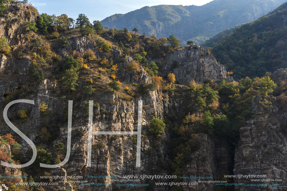 Amazing Autumn ladscape with  forest around Krichim Reservoir, Rhodopes Mountain, Bulgaria