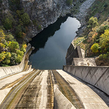 Autumn ladscape from dam of The Krichim Reservoir, Rhodopes Mountain, Plovdiv Region, Bulgaria