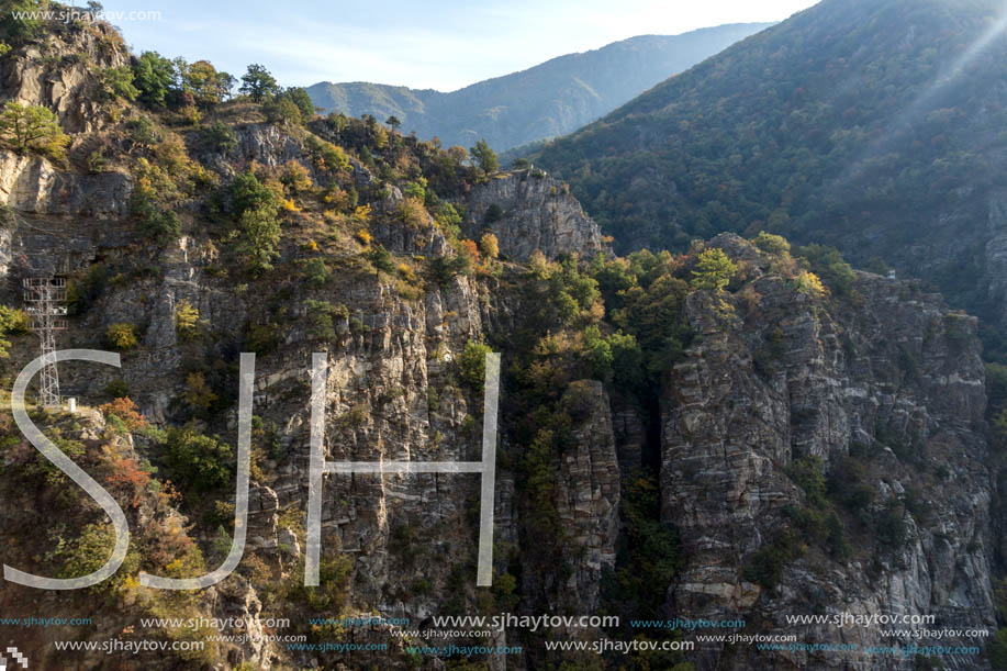 Amazing Autumn ladscape with  forest around Krichim Reservoir, Rhodopes Mountain, Bulgaria