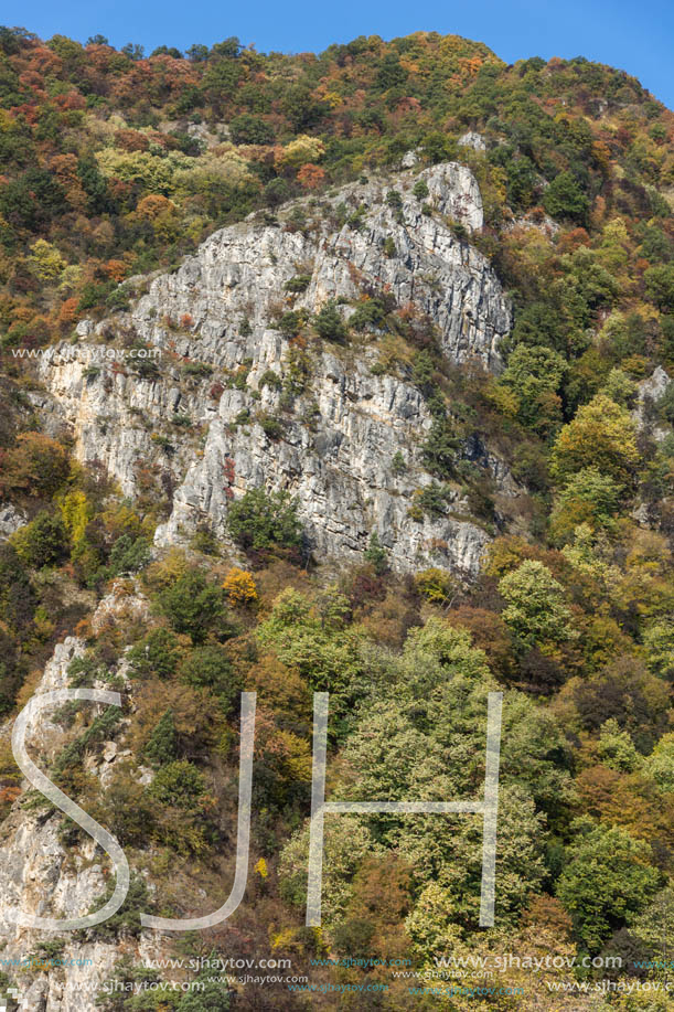 Amazing Autumn ladscape with  forest around Krichim Reservoir, Rhodopes Mountain, Bulgaria