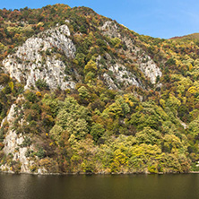 Autumn ladscape from dam of The Krichim Reservoir, Rhodopes Mountain, Plovdiv Region, Bulgaria