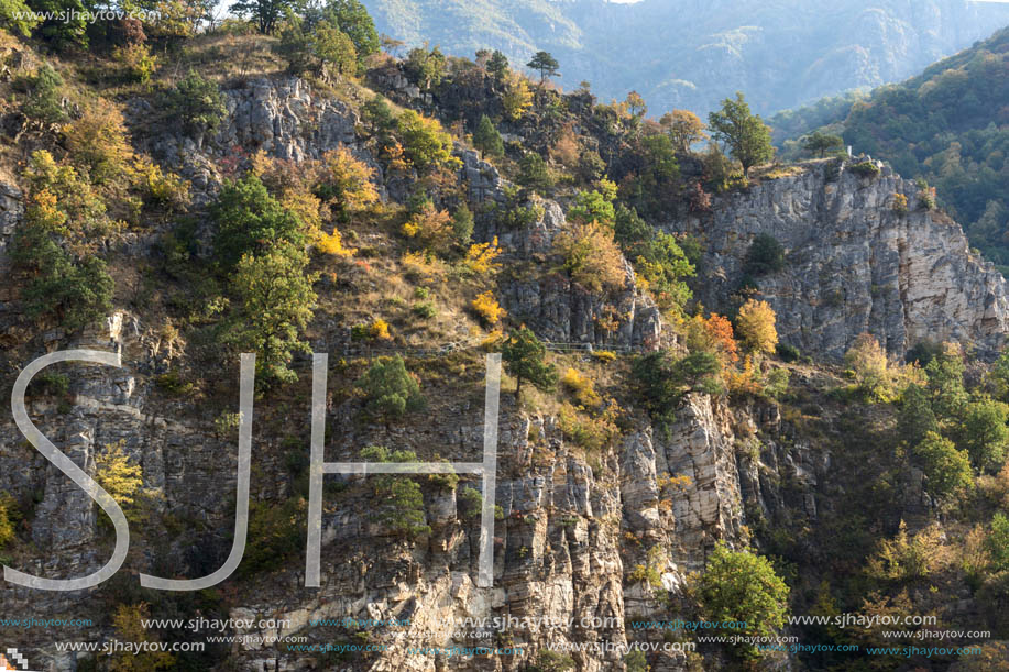 Amazing Autumn ladscape with  forest around Krichim Reservoir, Rhodopes Mountain, Bulgaria