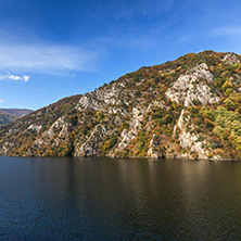 Autumn ladscape from dam of The Krichim Reservoir, Rhodopes Mountain, Plovdiv Region, Bulgaria