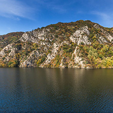 Autumn ladscape from dam of The Krichim Reservoir, Rhodopes Mountain, Plovdiv Region, Bulgaria