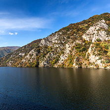 Autumn ladscape from dam of The Krichim Reservoir, Rhodopes Mountain, Plovdiv Region, Bulgaria