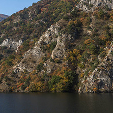 Autumn ladscape from dam of The Krichim Reservoir, Rhodopes Mountain, Plovdiv Region, Bulgaria