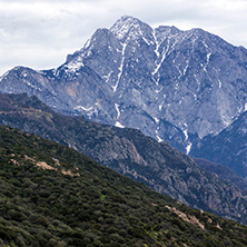 Landscape of Mount Athos in Autonomous Monastic State of the Holy Mountain, Chalkidiki, Greece